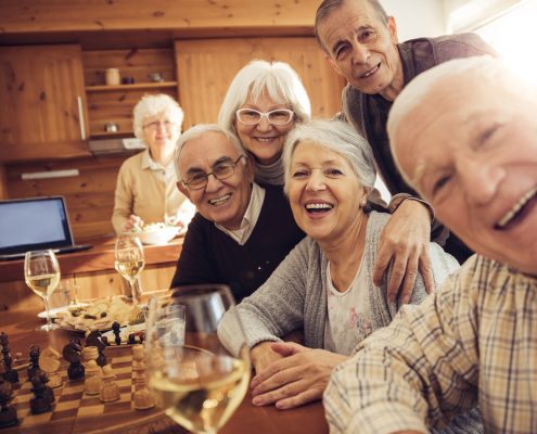 Happy group of retired people